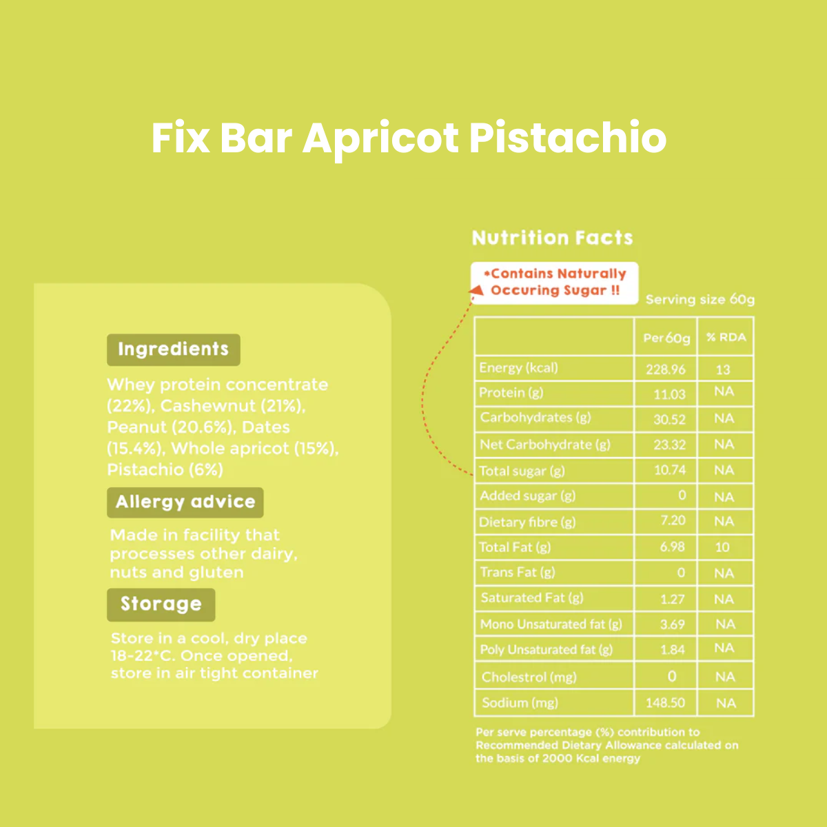 Fix Bar | Apricot Pistachio | Pack of 6