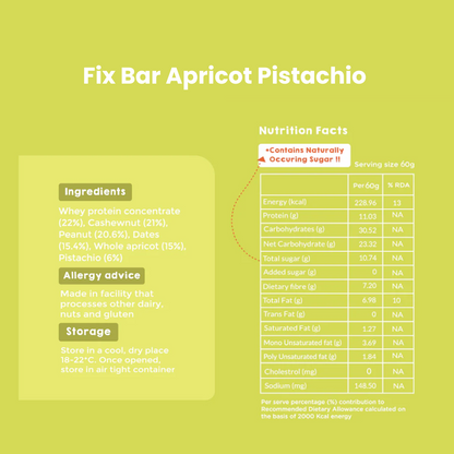 Fix Bar | Apricot Pistachio | Pack of 6